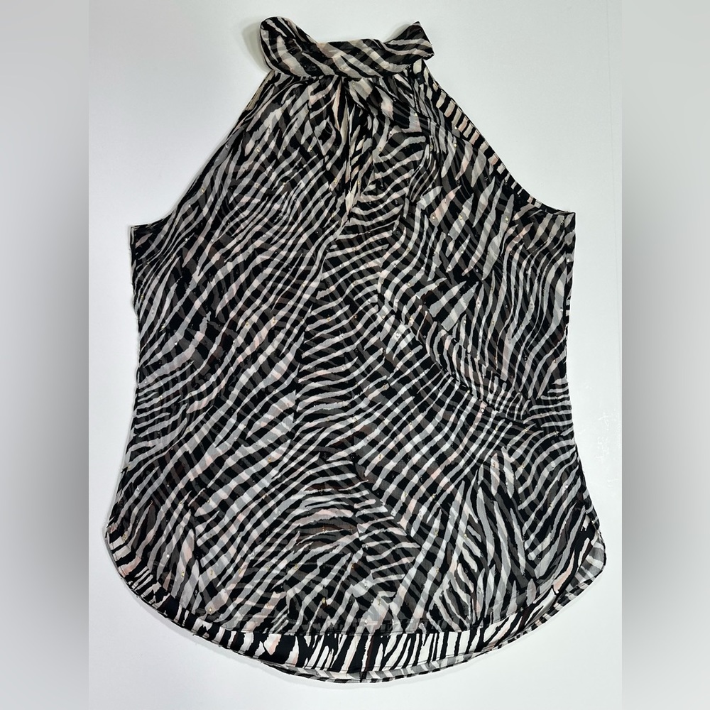 WHBM Sleeveless Zebra Print Blouse Sz 6